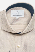 Load image into Gallery viewer, NAVY DOT BEIGE POPLIN
